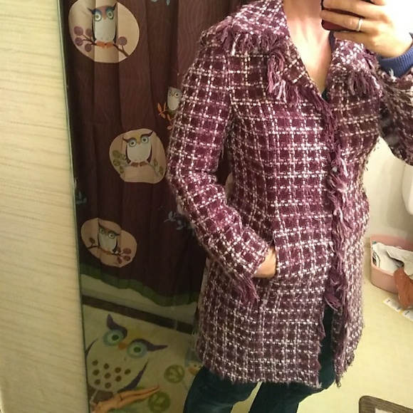 bebe Jackets & Blazers - Bebe Purple Tweed Coat